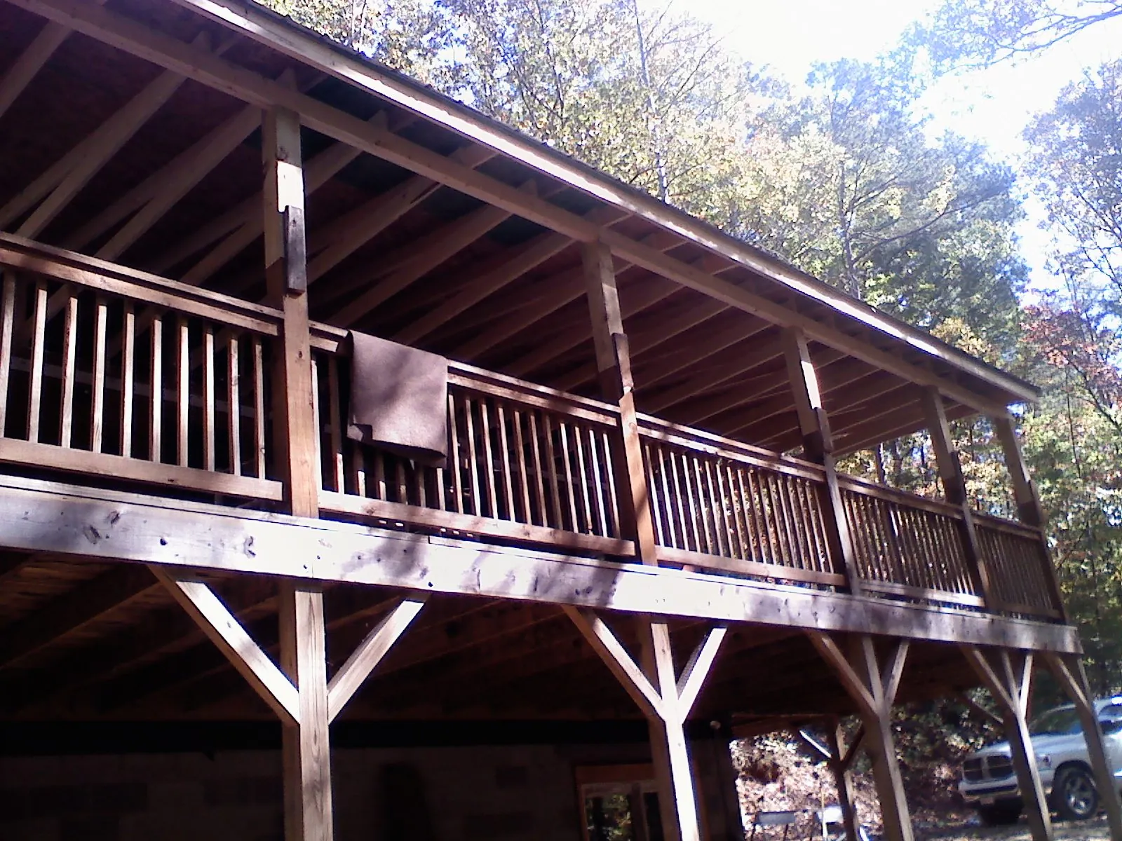 Timber framing under a new elevated porch and deck — Roof Leak Repair in Talladega by Roofing Brothers